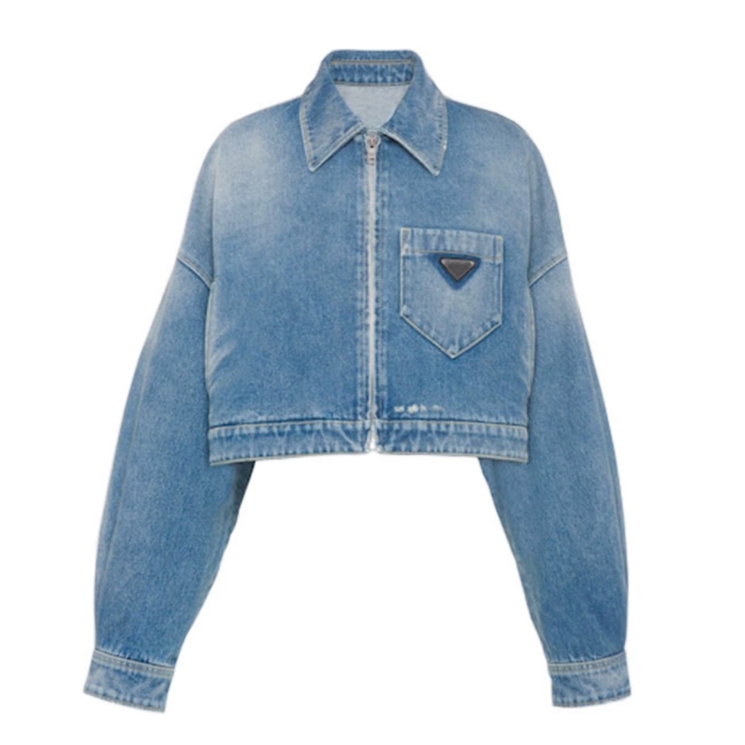 Luxury Women Autumn Jackets Fashion Designer Denim Short Coat Womens Button Letters Coat Woman Designer Jackets Black Nylon Hooded Slim Jacket