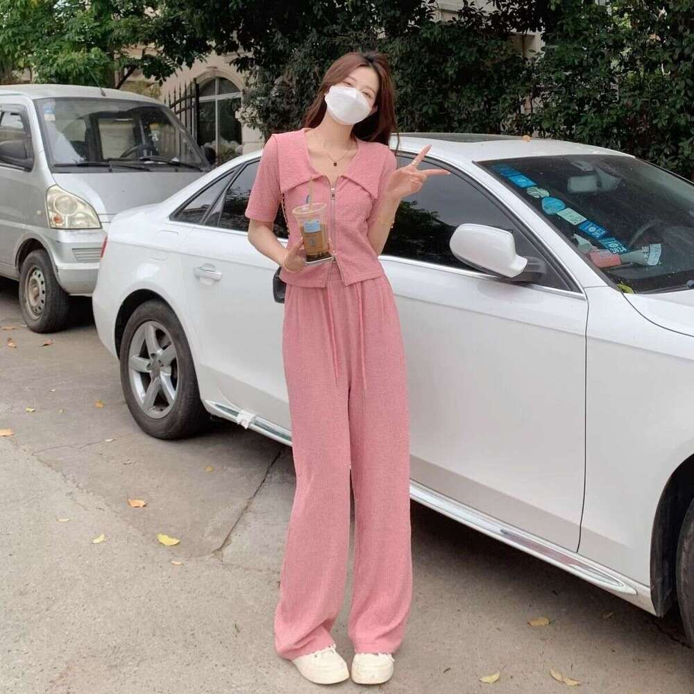 Petite Outfit Sports Casual For Women Autumn New Slimming Hooded Sweatshirt Wide-Leg Pants Two-Piece Set B5