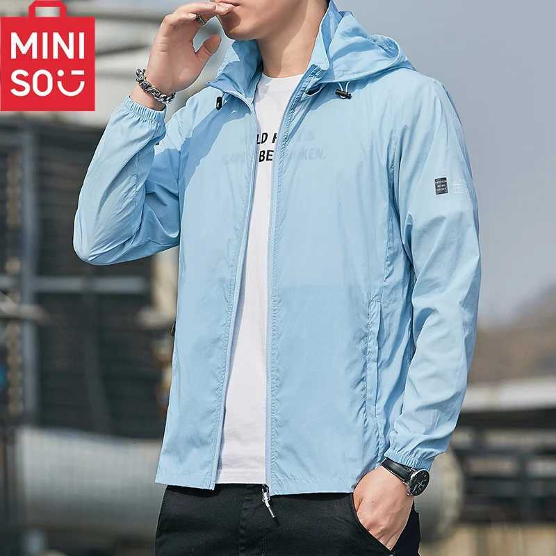 2023 MINISO Summer Hooded Jacket for Men and Women Waterproof Sun Protection Clothing Fishing Hunting Clothes Quick Dry Skin Windbreaker W250711