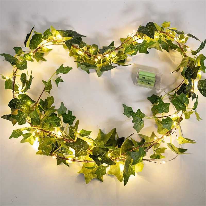 Simulation Flower Greenery String Lights Artificial Plant Garland LED Ambient Light Holiday Wedding Party Indoor Room Decoration XJ250710