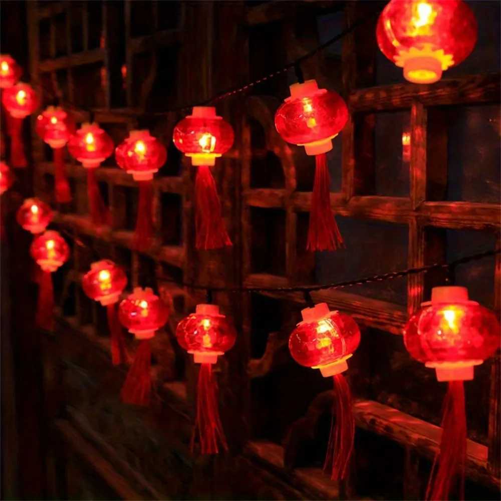 LED Crystal Tassel Lantern Lights New Year Spring Festival Day Decoration Spring Festival Arrangement Red Flashing String Lights XJ250710