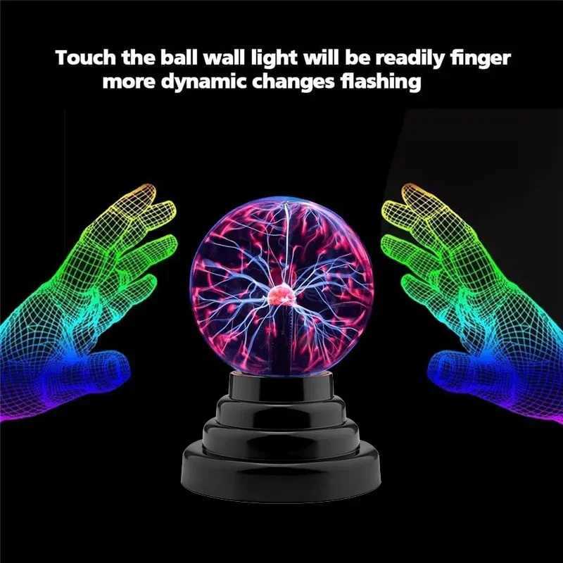 Magic Plasma Ball Lamp LED Touch Control Night Light Atmosphere Glitter Lighting Christmas Birthday Party Halloween PropXJ250710