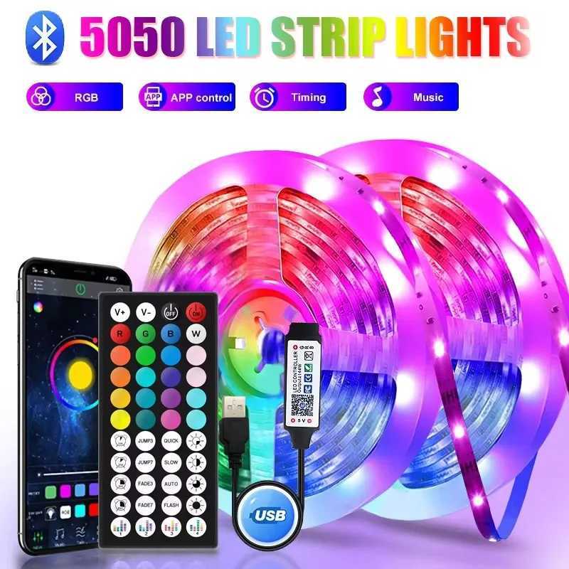10M 15 Meters Bluetooth Usb Led Light Strip Tape 5050 Smd 5V Rgb Flexible Led Lamp Ribbon Self-Adhesive Tv Led Backlight Diode XJ250710