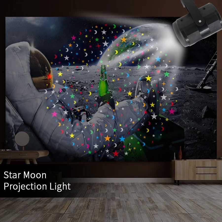 LED Halloween Christmas holiday projection light portable light indoor and outdoor bedroom night light rainbow color USB cableXJ250710