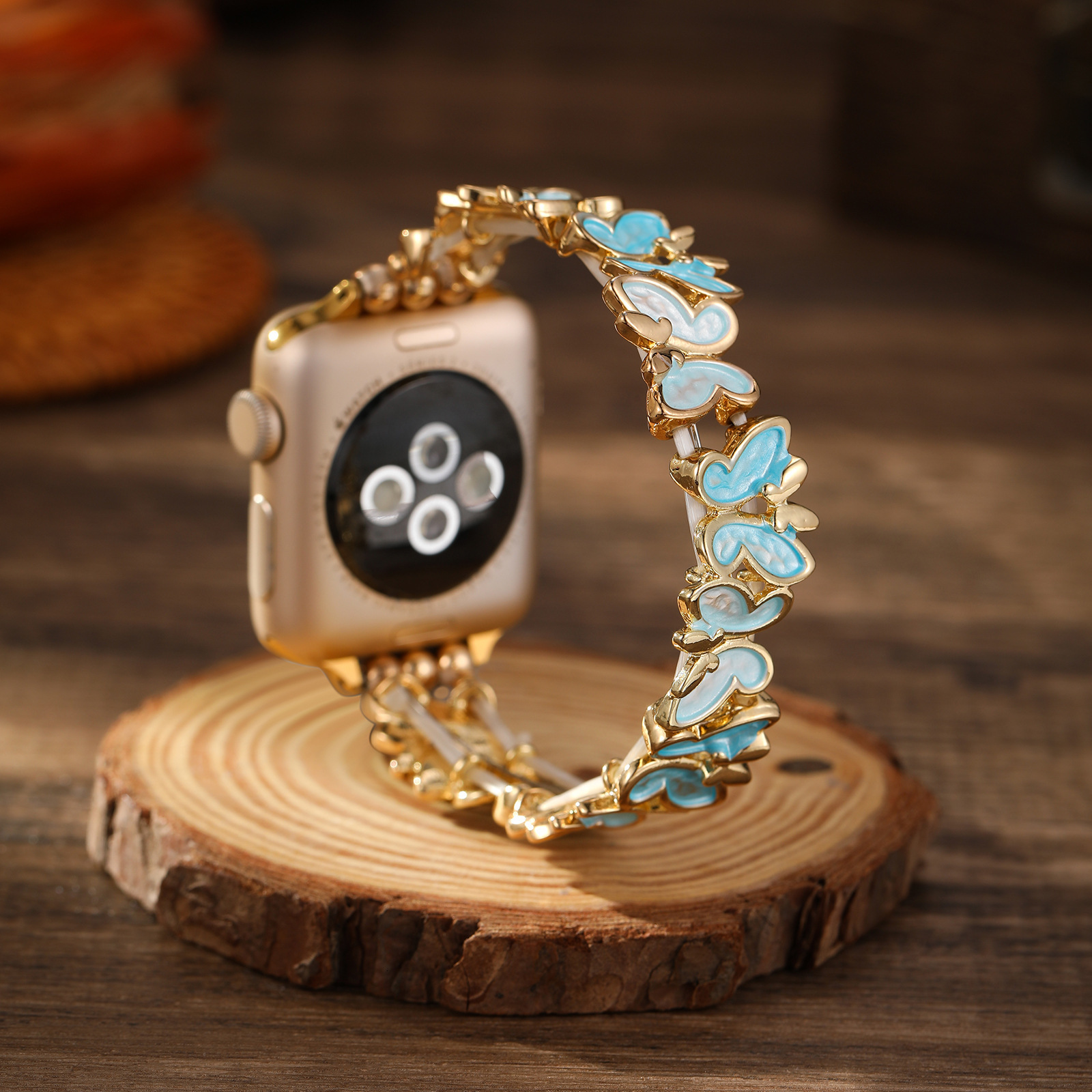 Irregular Butterfly Metal Strap for Apple Watch678910SE watch strap for Huawei 250711