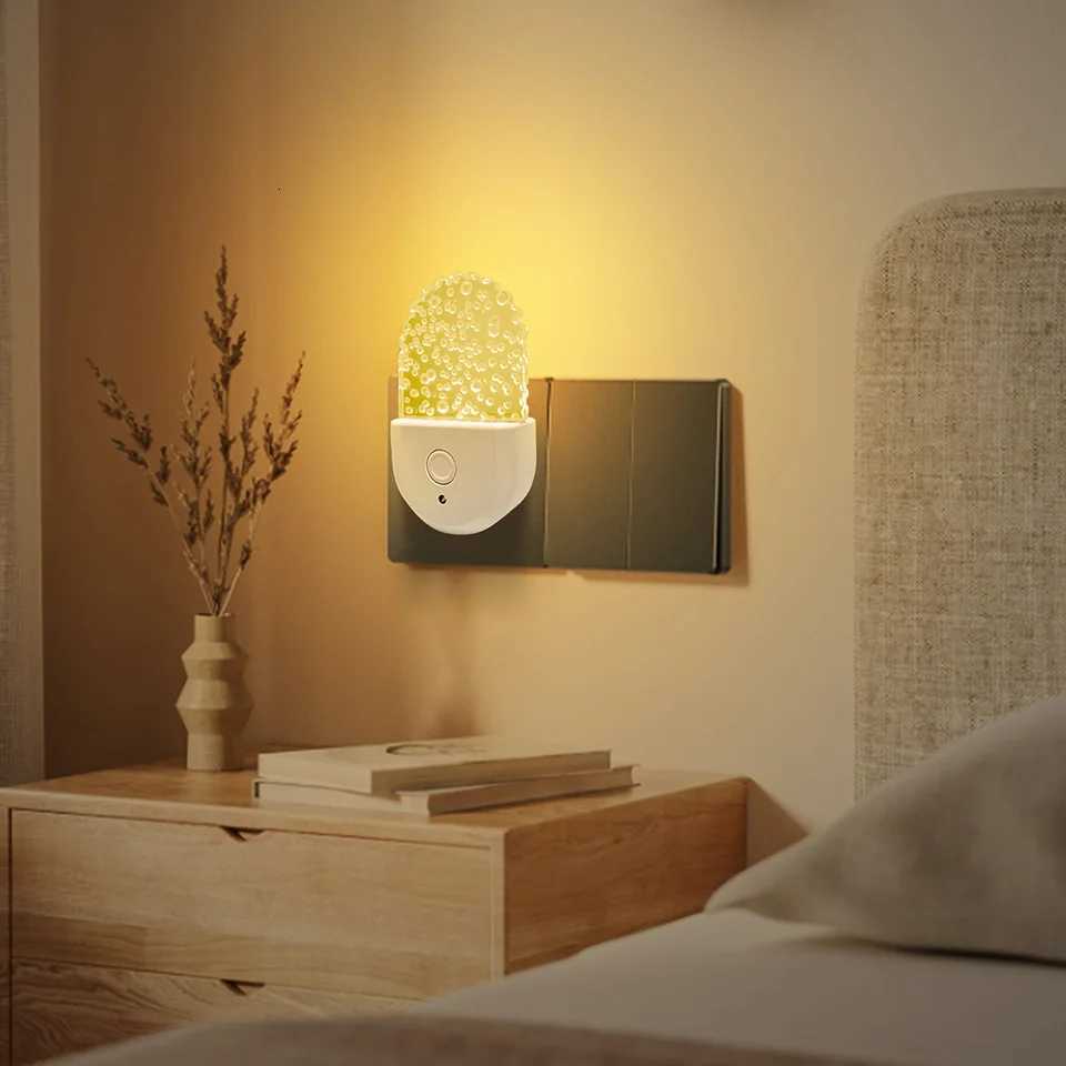 RGB Plug-in Night Light Color Changing Dusk to Sensor Wireless LED Nightlight for Kids Living Room Bedside Lamp G250711