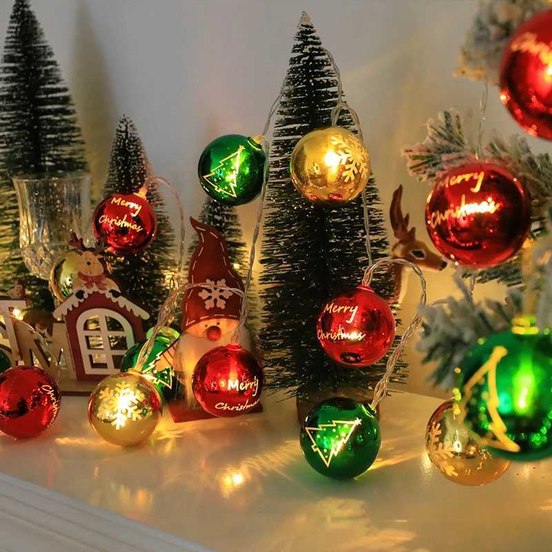 1/3M Christmas Decorative Lights String Christmas Balls Stars Garland Battery-operated Garland Xmas Tree New Year Home Decor XJ250710