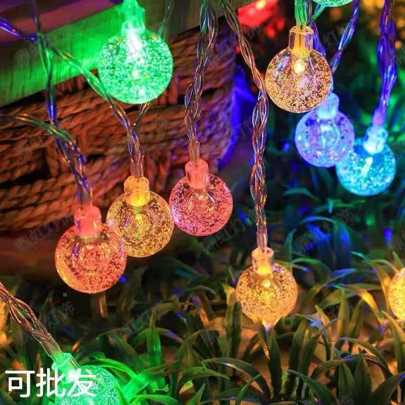 1.5-10m LED Crystal Ball Garland String Lights Indoor Decor Holiday Christmas Lamp 10/20/40/80 LED Fairy Lights Battery Operated XJ250710