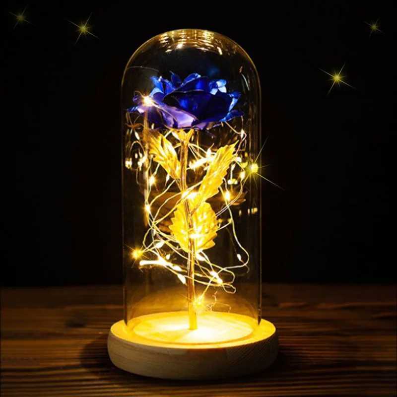 Eternal Life Flower Gold Foil Rose Valentine Gift Creative Gift LED Night LightXJ250710