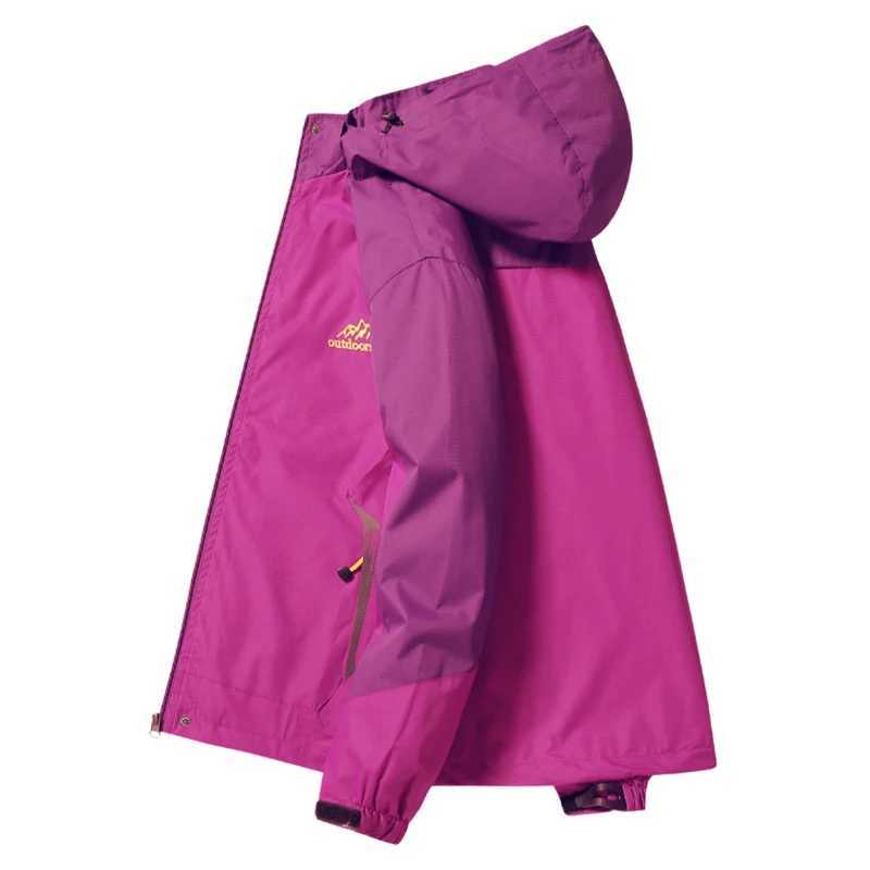 Women Spring Trekking Jacket Outdoor Hiking Rain Coat Windbreaker Waterproof Hooded Camping Cycling Climbing W250711