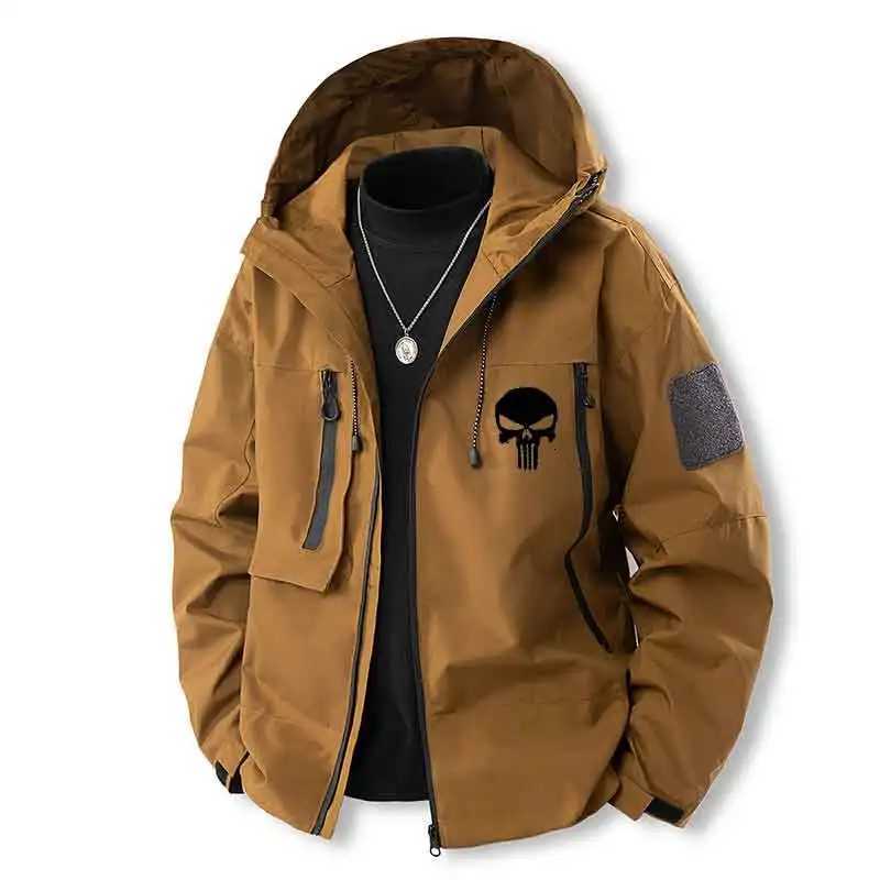 Mens Waterproof Rainproof Lightweight Jacket Hooded Outdoor Hiking Windproof Mountaineering Jacket S-3XL W250711