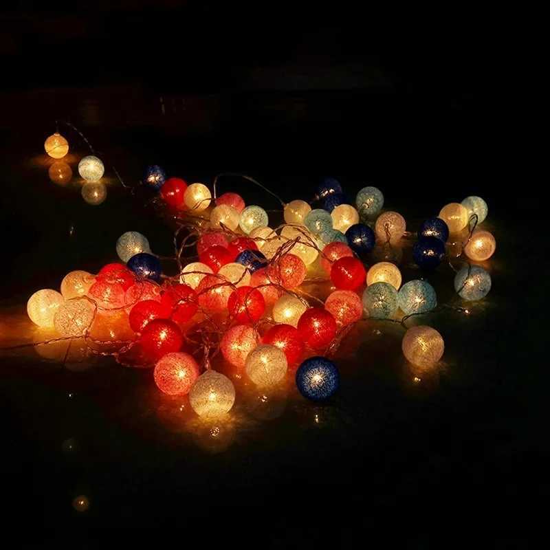 6m Cotton Ball Garland Lights String Fairy Lights Christmas Xmas Holiday Wedding Party Baby Bed Outdoor Decorations 40 LED XJ250710