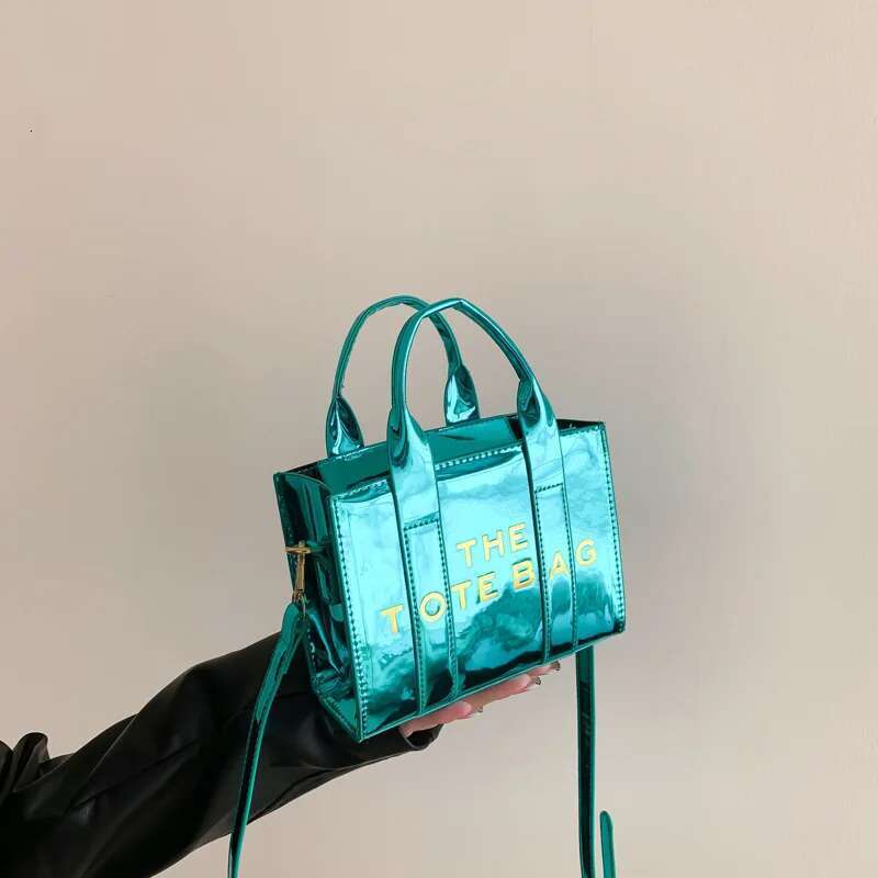 Bright leather tote letter print handbag new mirror crossbody high-end shoulder bag