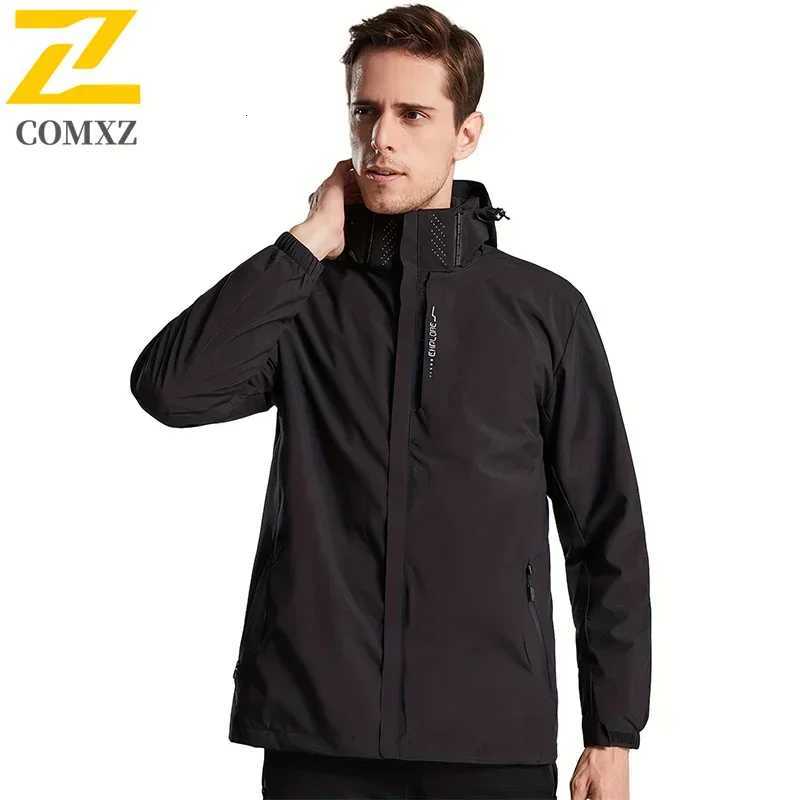 Spring Autumn New Men Casual Jacket Men Outdoor Windproof Waterproof Athletes Jacket Coat Detachable Hat Jackets Male M-5XL W250711