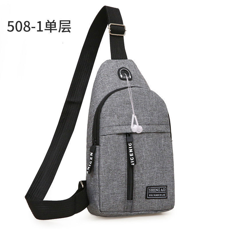 Designer Bag Mens Luxury Bag Business Chest Bag Casual Earphone Crossbody Bag Trendy Single Shoulder Chest Bag Fashion Versatile Chest Bag Wholesale F
