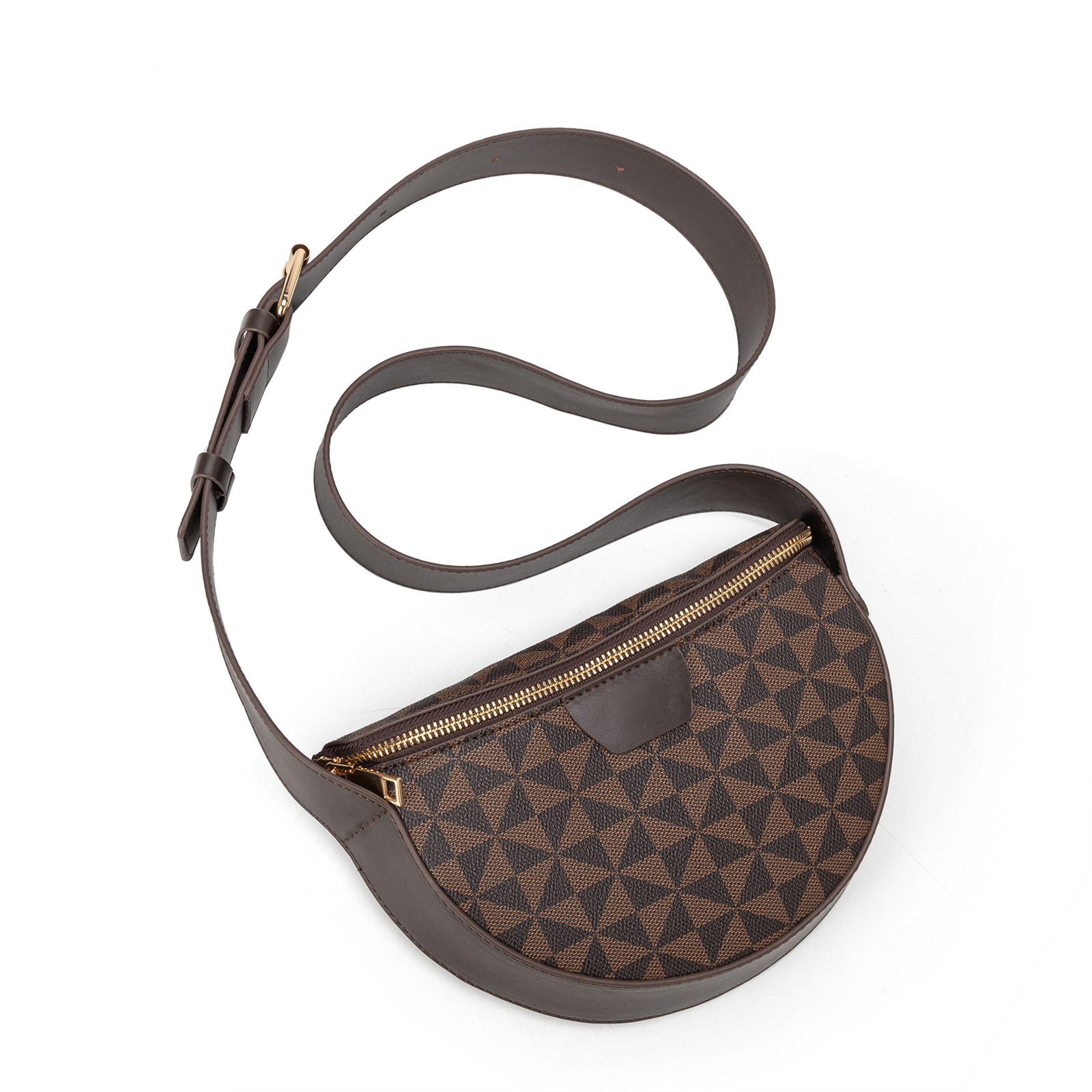 Lacel Urwebin 2026 new casual and fashionable waist bag printed wide shoulder strap coin purse simple and trendy saddle bag for women