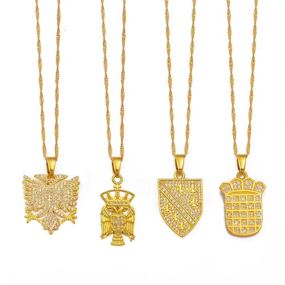 Anniyo Croatia Albania Serbia Bosnians Bosnia Pendant Necklaces Jewelry With Cubic Zirconia # 251106 W250710