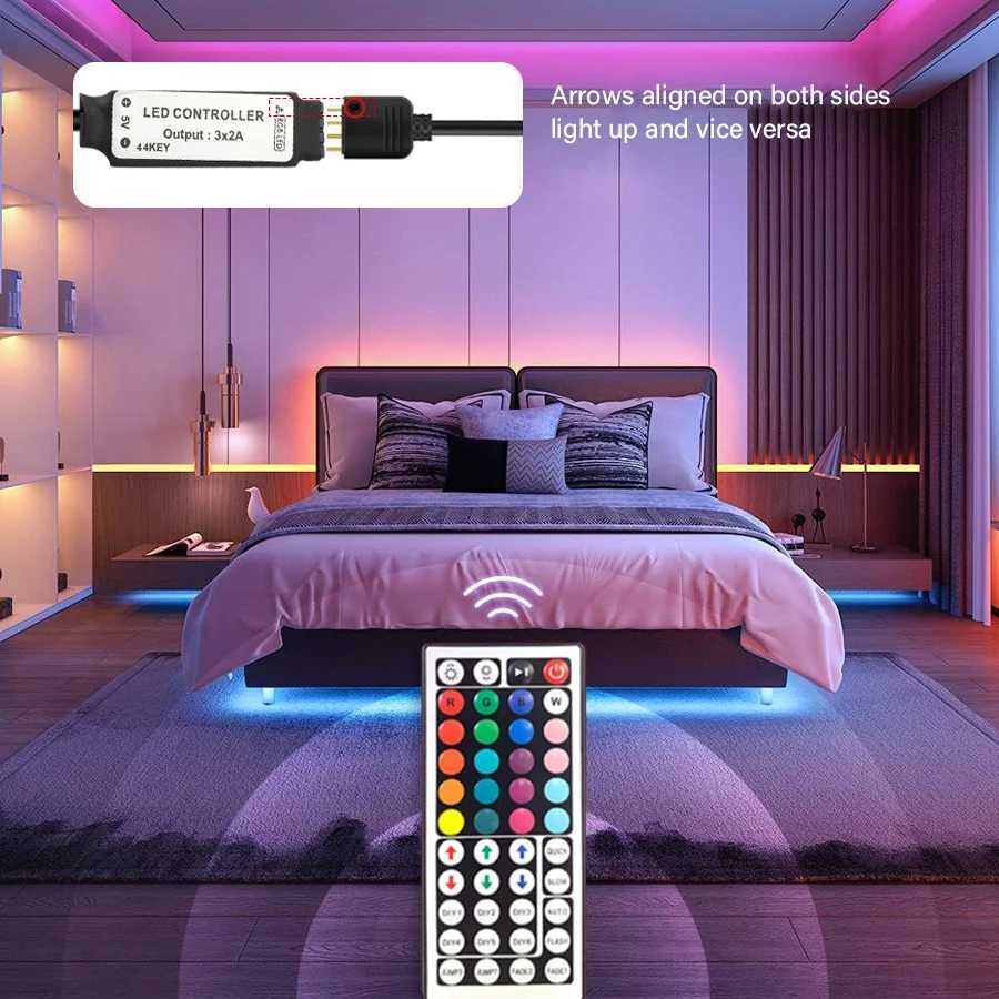 Colorful LED Light Strip with 44 Key Controller Infrared Control Indoor Party Atmosphere Light 1/2/3/5/10/15/20cm for you to choose XJ250710