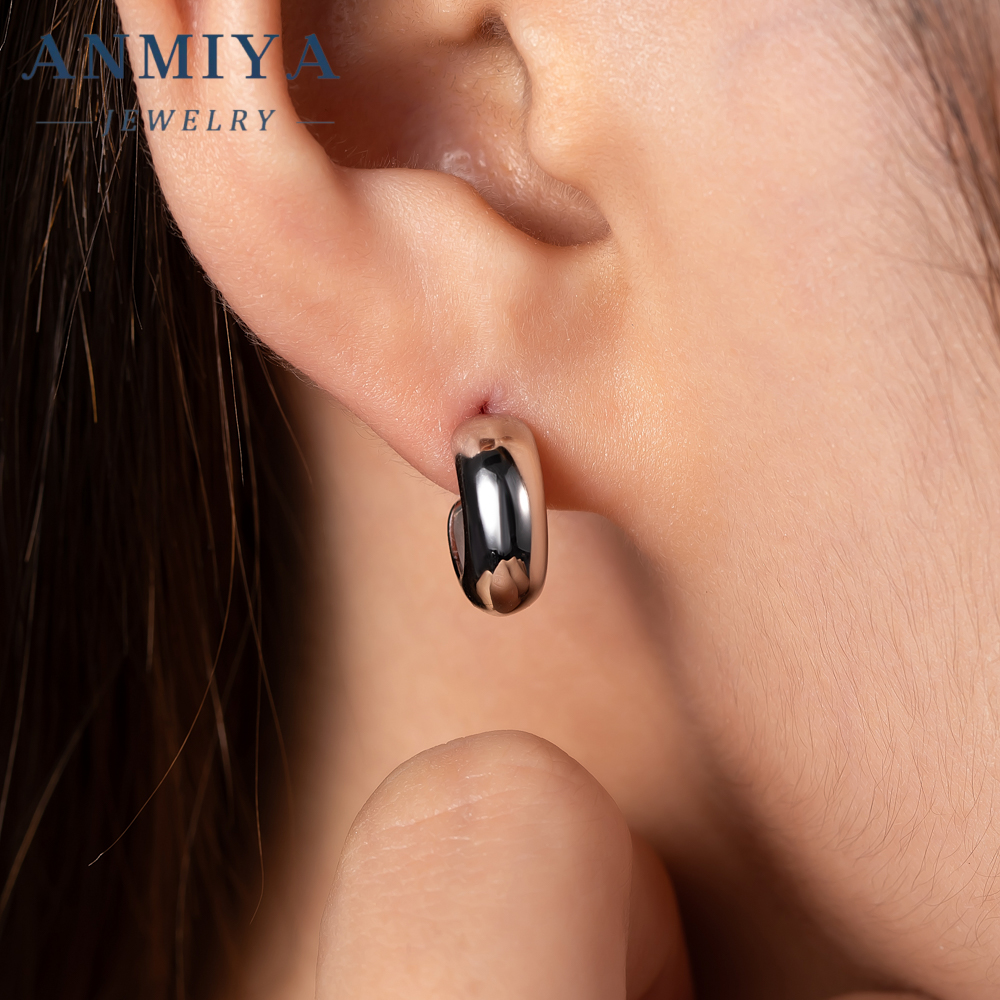 Hot Temperament Fashionable Statement Fine Jewelry Earrings Circle 925 Sterling Silver for Women