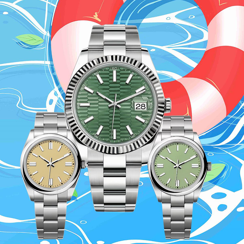 Fully automatic luxury watch design men's watch 36mm41mm green style striped dial fully automatic men's waterproof night light fashion sapphire design watch