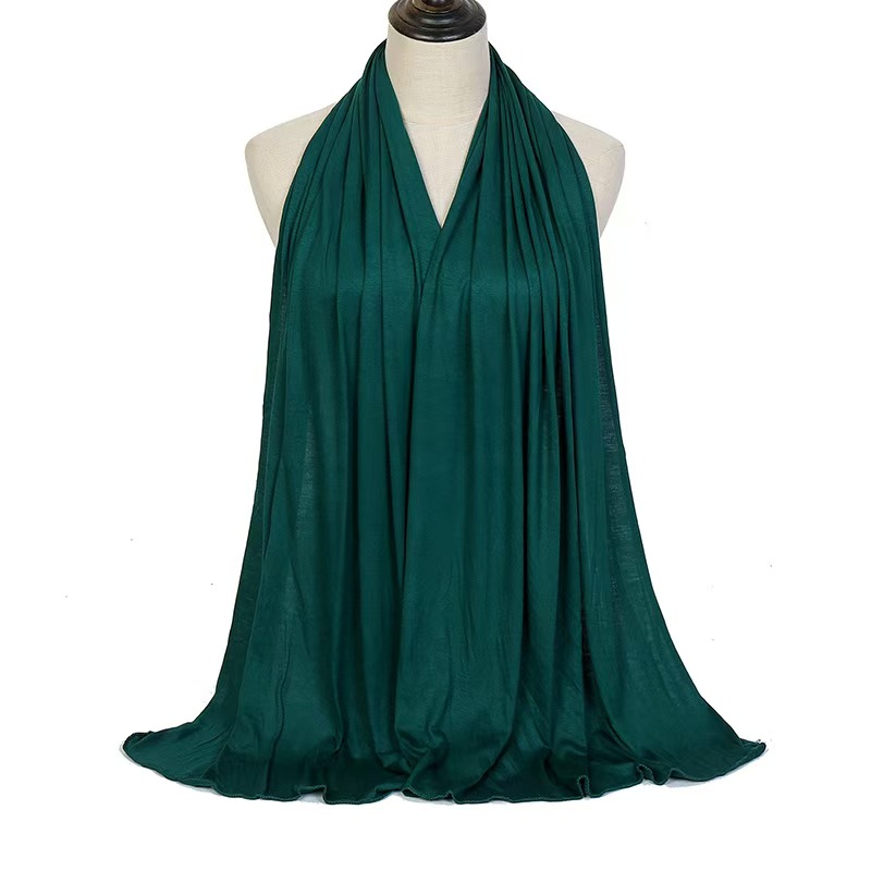 T1190 pure color mercerized cotton headscarf soft and versatile autumn and winter warm shawl scarf