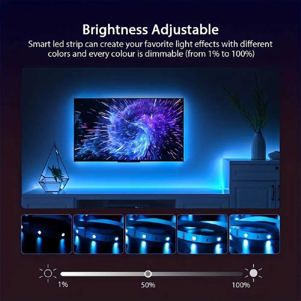 5V LED Strip Light 1-5M RGB With USB 24-Key Infrared Remote Control For Color Change Brightness SMD Suitable For Holiday DecorationXJ250710