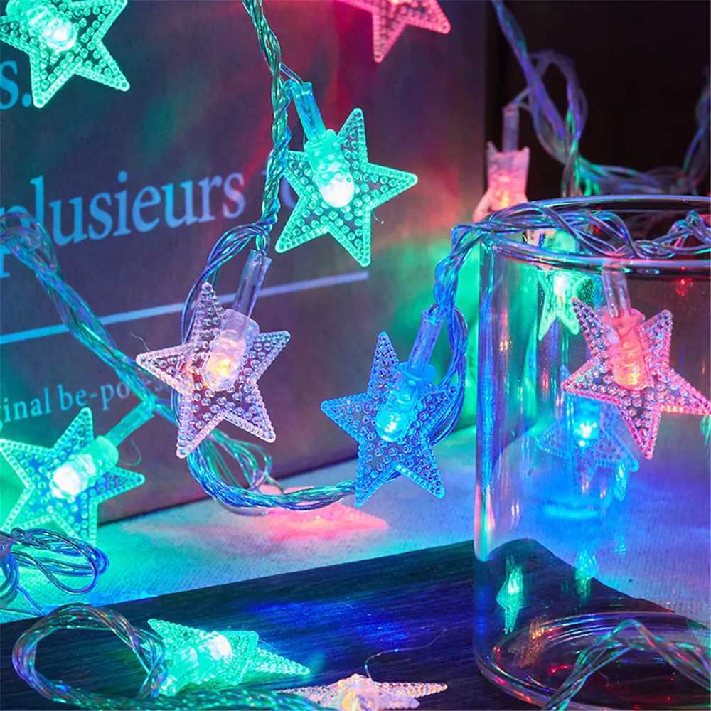 LED Star Lamp String Yard Light Waterproof Holiday Lights for Tent Wedding Birthday Party Canopy Camping Decoration Christmas XJ250710