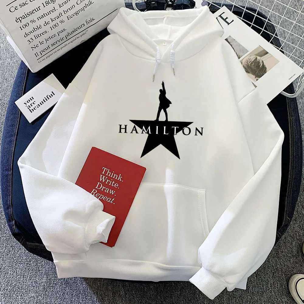 Winter Long Sleeve Hooded Pullovers Musical Hamilton Graphic Hoodies Sweatshirt for Women Round Neck Pocket Women Sweatshirts Printed Y250710