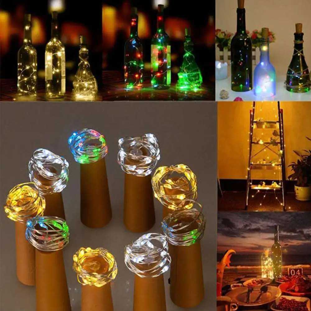1pcs 1M 2M LED String Lights Copper Wire Fairy Garland Bottle Stopper For Glass Craft Wedding Christmas Holiday Decoration XJ250710