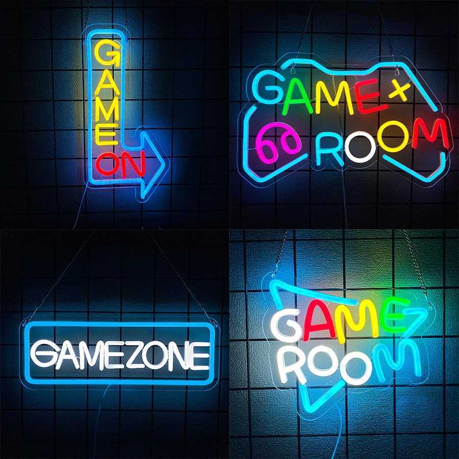 Game Zone Neon Signs for Gamer Room DecorLed Gaming Light Neon Sign for Wall Decor Bedroom Game Room Signs Gamer GiftsXJ250710