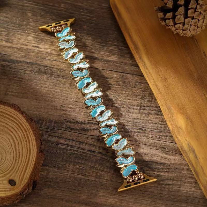 Irregular Butterfly Metal Strap for Apple Watch678910SE watch strap for Huawei 250711