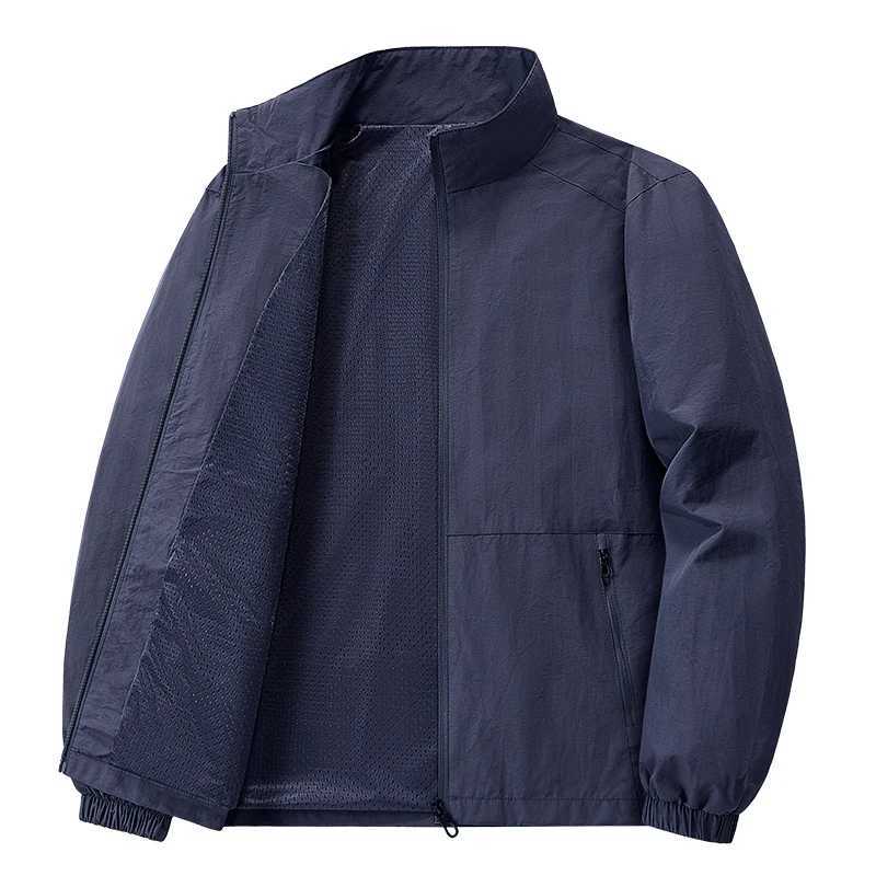 Mens Spring-Autumn Jackets Breathable with Pockets Versatile Suitable for Outdoor Activities Stand-up Collar Casual Style W250711