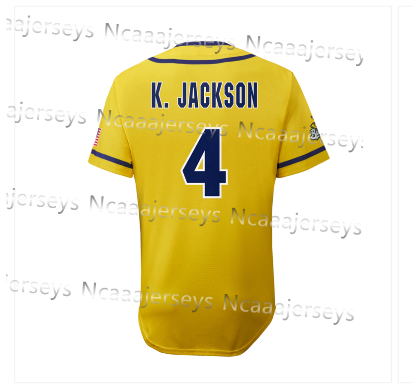 Savannah Bananas K. Jackson 4 Baseball Jerseys Custom Baseball Jerseys Mens Womens Youth
