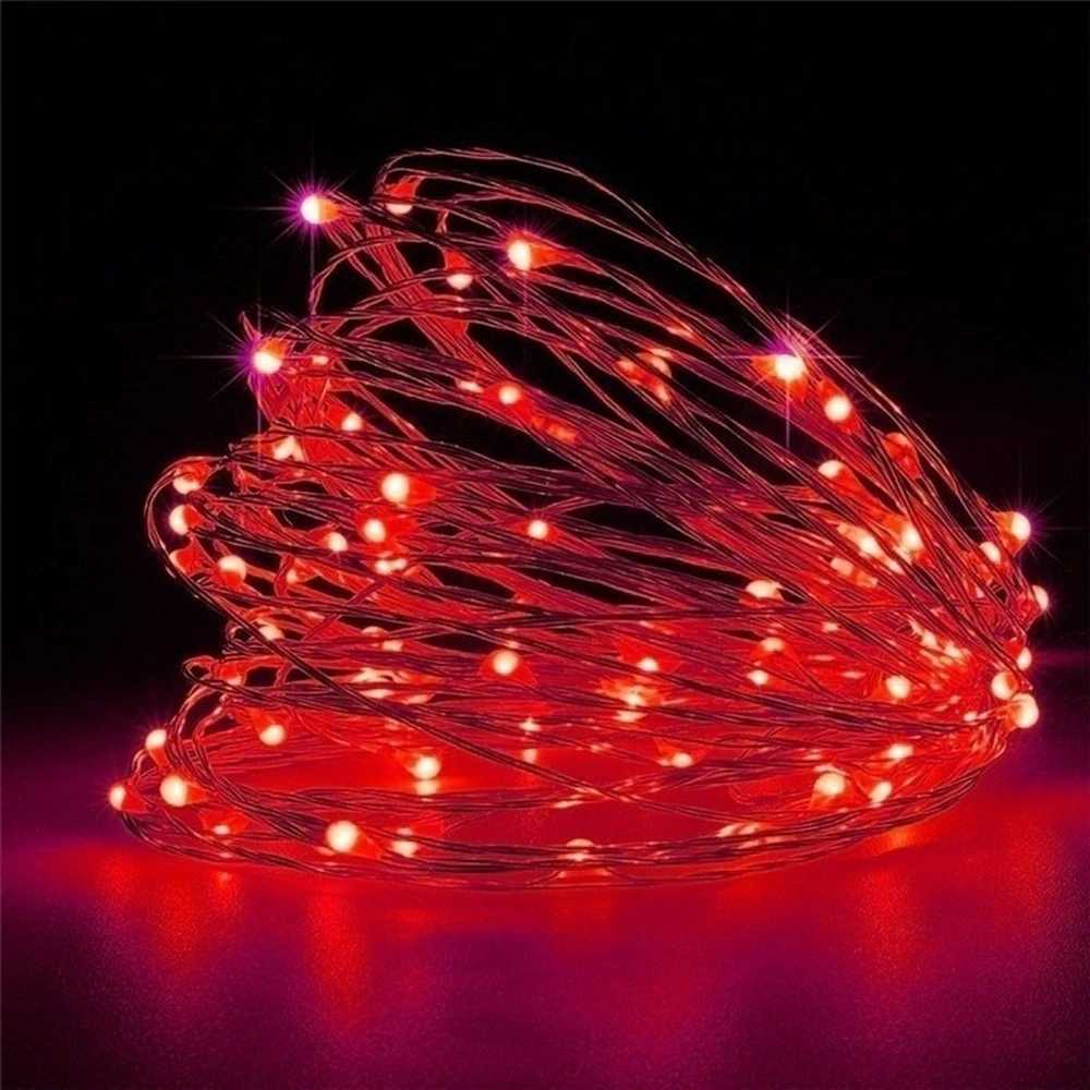 20m 200LED Fairy Light AA Battery Powered Red Copper Wire Light Suitable for Bedroom Christmas Party Decoration XJ250710