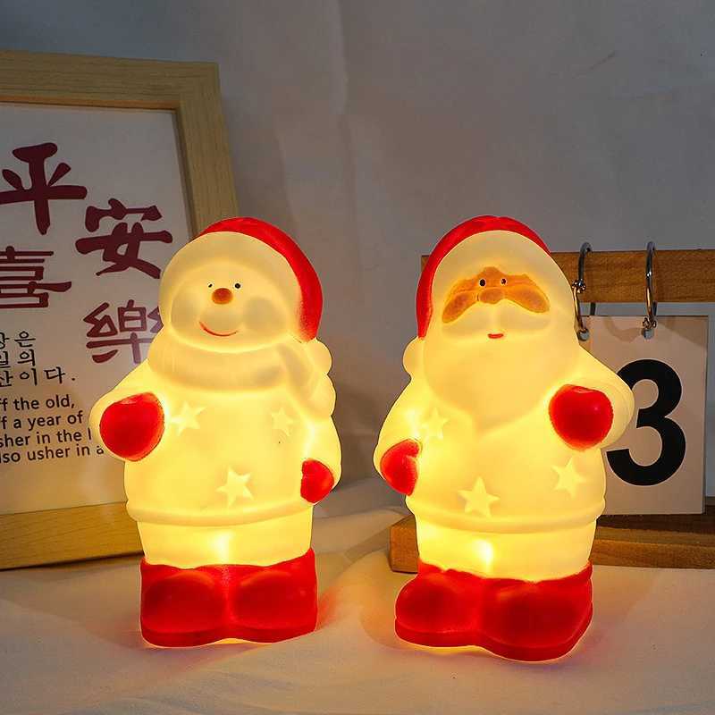 LED Christmas Night Light Cute Santa Claus Snowman Children Bedroom Bedside Ornaments For Holiday Christmas Decora Night LampXJ250710