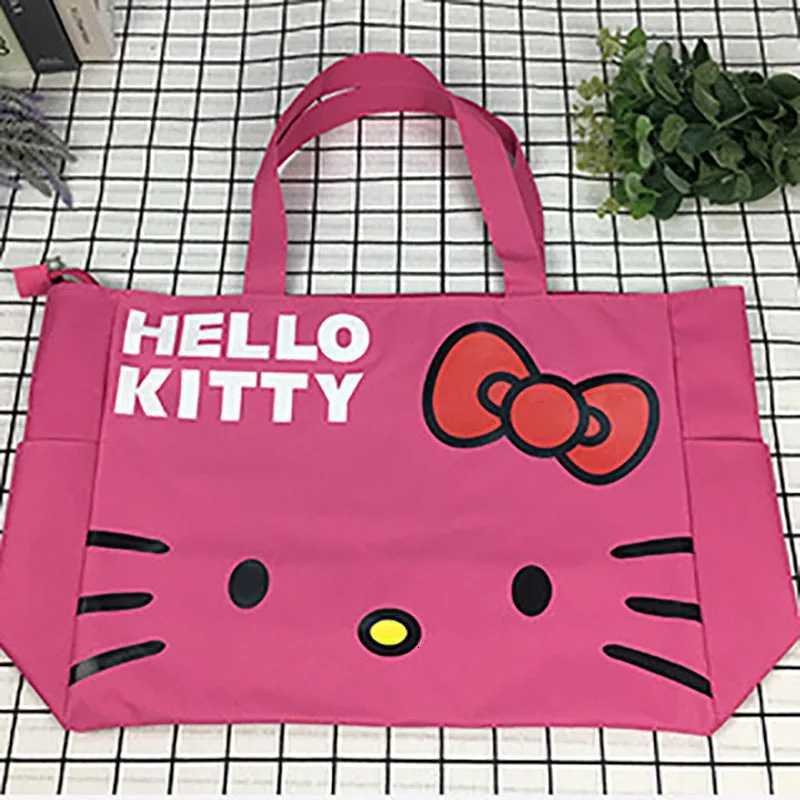 Sanrio Hello Kitty Womens Shoulder Bag Handbag Tote Fashion Printing Large Capacity Handle Folding Shopping Bag Storage Bagw250711