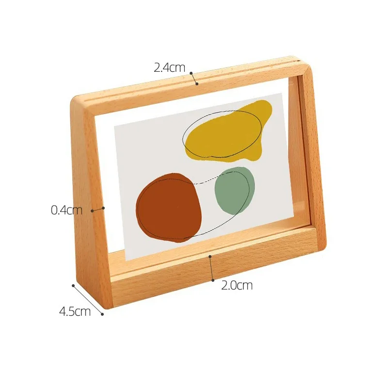 Wood Acrylic Beech Photo Frame Wedding Holder Home Decor Double-sided Picture Display H260306