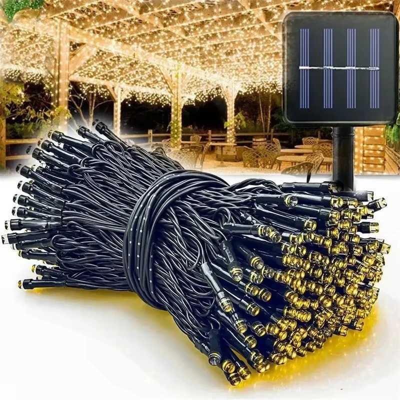 50/100 LED Solar Powered Fairy Lights 8 Lighting Modes IP65 Waterproof Outdoor String Lights for Garden Wedding Christmas Decoration XJ250710