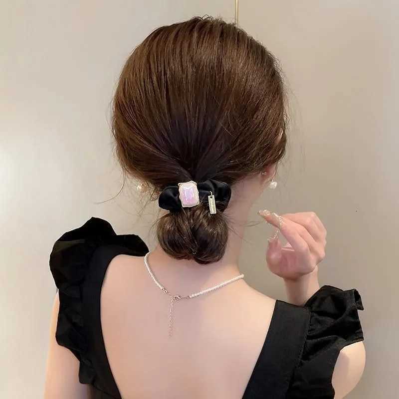 2Pcs/set Glitter Hair Ties with Shining Love - High Elastic Shiny Hair Bands for Women Elegant Ponytail Hair Rope Holders Y250711