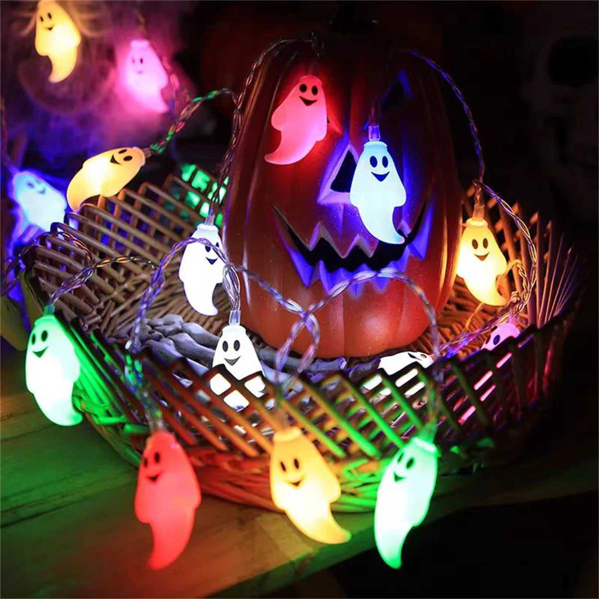 LED light string Halloween ghost lights festive party atmosphere decoration glowing ghost festival scene arrangementXJ250710