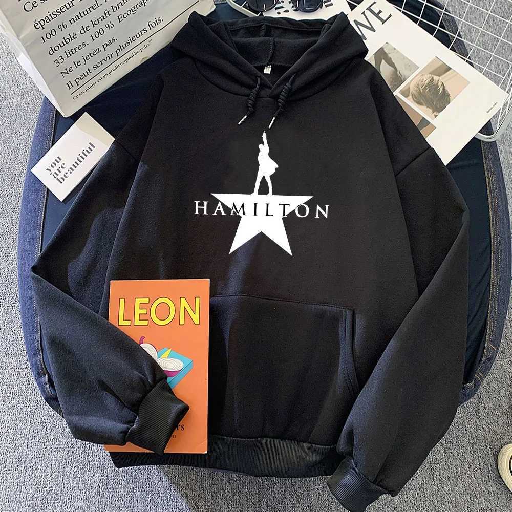 Winter Long Sleeve Hooded Pullovers Musical Hamilton Graphic Hoodies Sweatshirt for Women Round Neck Pocket Women Sweatshirts Printed Y250710