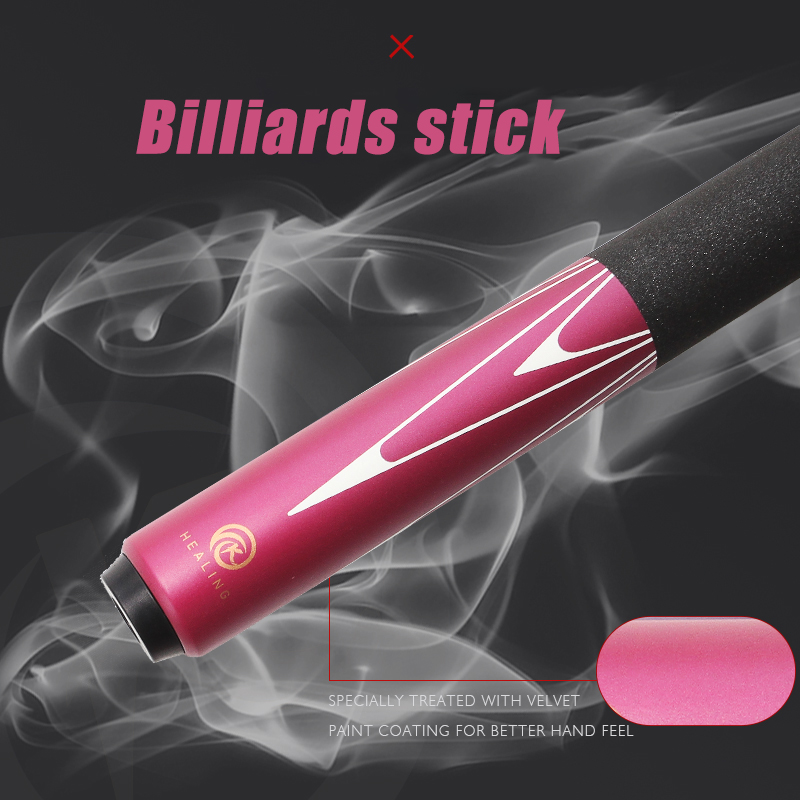 OKHEALING 1/2 Split Pool Cue Billiard Stick Red Glass Fiber Billiard Cue 12.9mm Black Pigskin Tip 5/16*18 Joint Length 1474mm/58inch Weight Adjust 19-