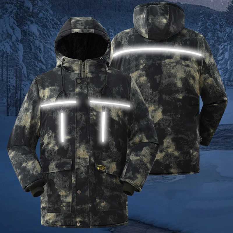 Winter Mens Outdoor Waterproof Coat Tactical Fleece Hooded Parka Jacket Camouflage Cotton Padded Thermal Parkas Windbreaker Coat W250711