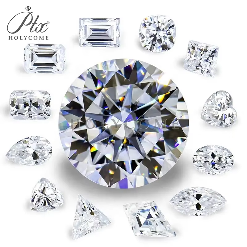 Special Cut Moissanite Diamond Round Shape Excellent Cut D Colorless VVS Rose Cut European Cut Crushed Ice Cut GRA Loose Moissanite for Jewelry Making