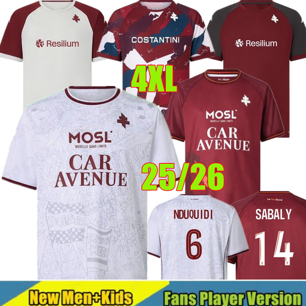 25 26 FC METZ Soccer Jerseys P. A.DIALLO JALLOW NIANE 03 04 MAZIZ UDOL maillots de foot YADE JOSEPH DANLEY SABALY home away 3rd VAGNER BOULAYA 2025 2026football shirts