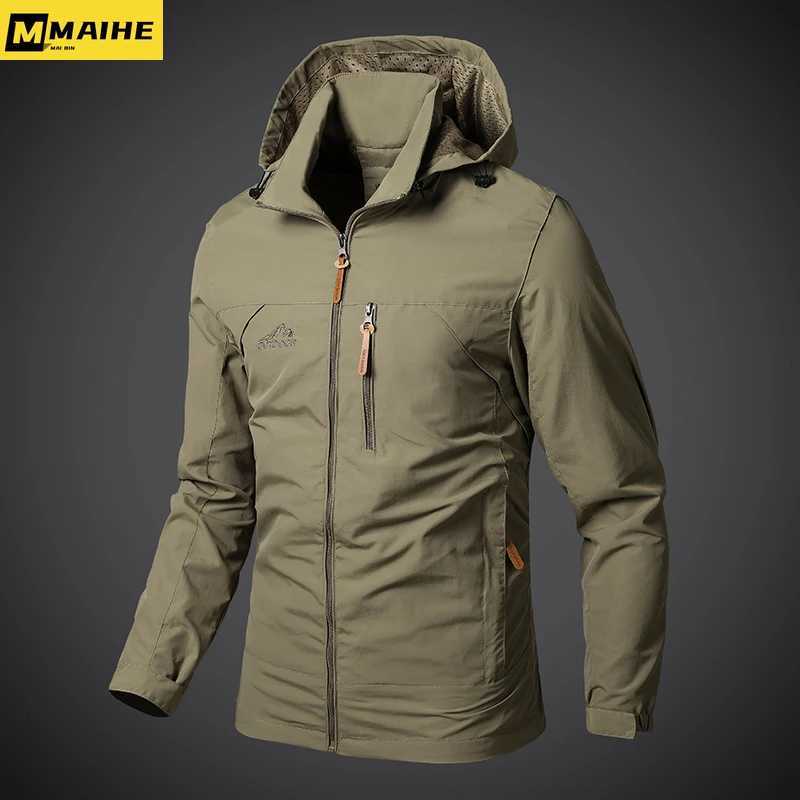 Mens Windbreaker Jackets Waterproof Military Hooded Coat Male New Combat Jackets Men Autumn Outdoor Hiking Biking Bomber Outerwear W250711