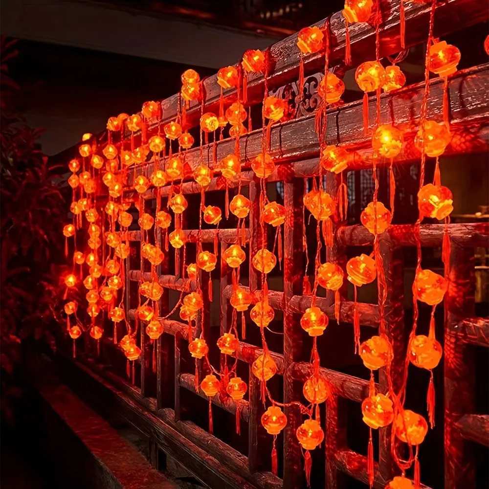 LED Crystal Tassel Lantern Lights New Year Spring Festival Day Decoration Spring Festival Arrangement Red Flashing String Lights XJ250710