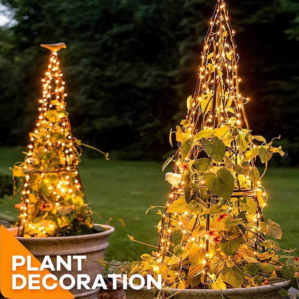 LED Christmas Tree Waterfall Fairy Lights Battery Operated Outdoor Waterproof Copper Wire String Lights Garden Party Christmas DecorationXJ250710