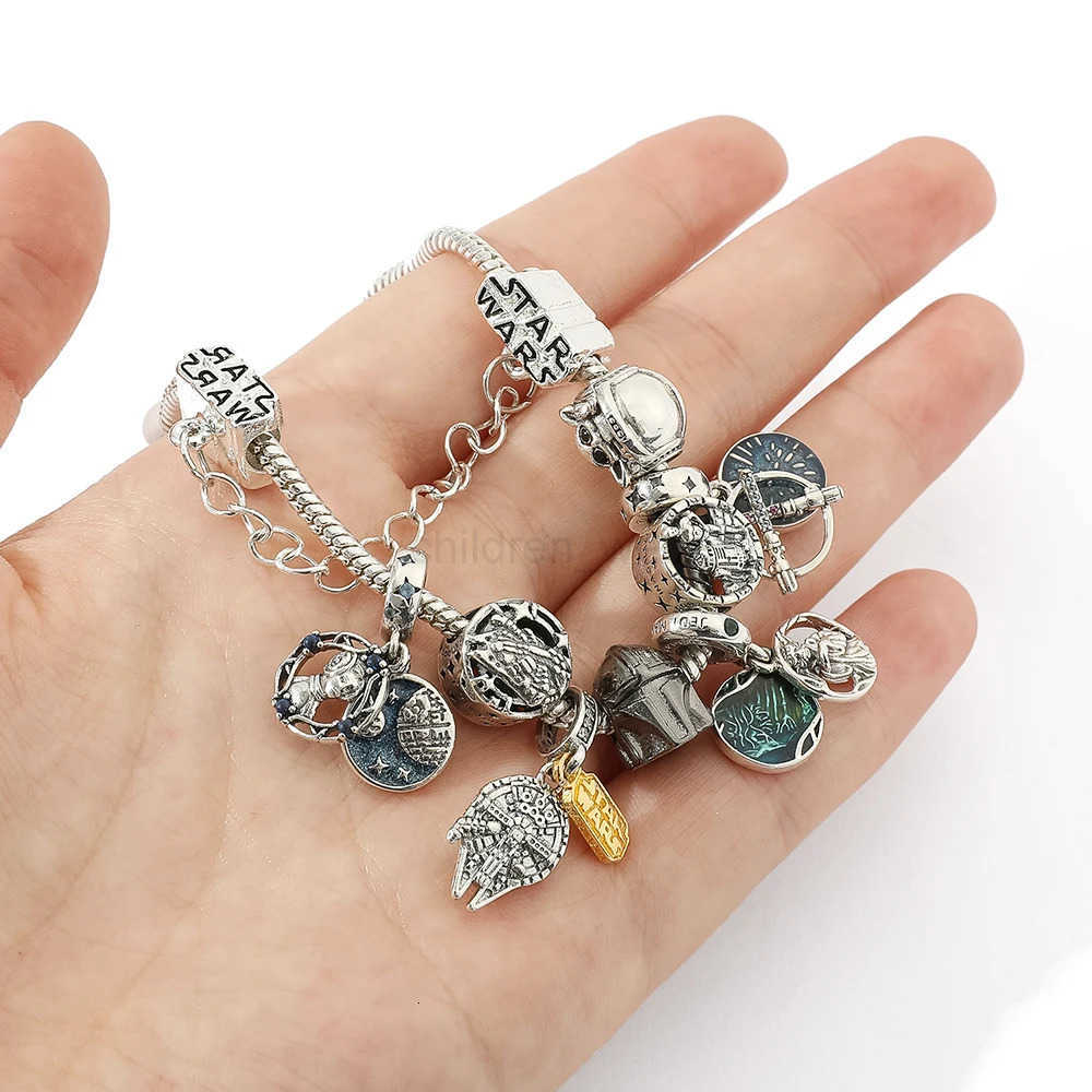 Disney Disney Star Wars Bracelet Darth Vader Ultimate Weapon Death Star Yoda R2D2 Millennium Falcon Charm DIY Jewelry Accessories W20250725