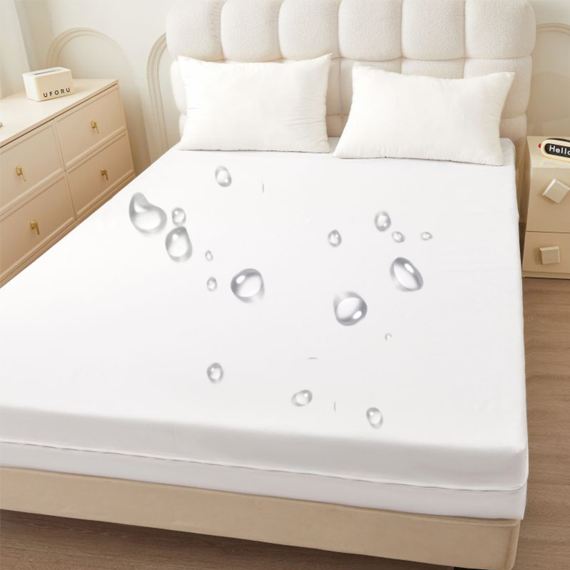 6-Sides Fully Enclosed Waterproof Mattress Cover with Zipper Dust-proof Fitted Sheet for Double Bed, Twin, Full, Queen, King
